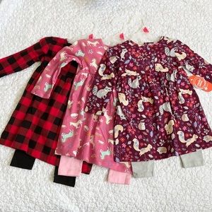 3 Baby Girl Dress sets with Leggings 18m